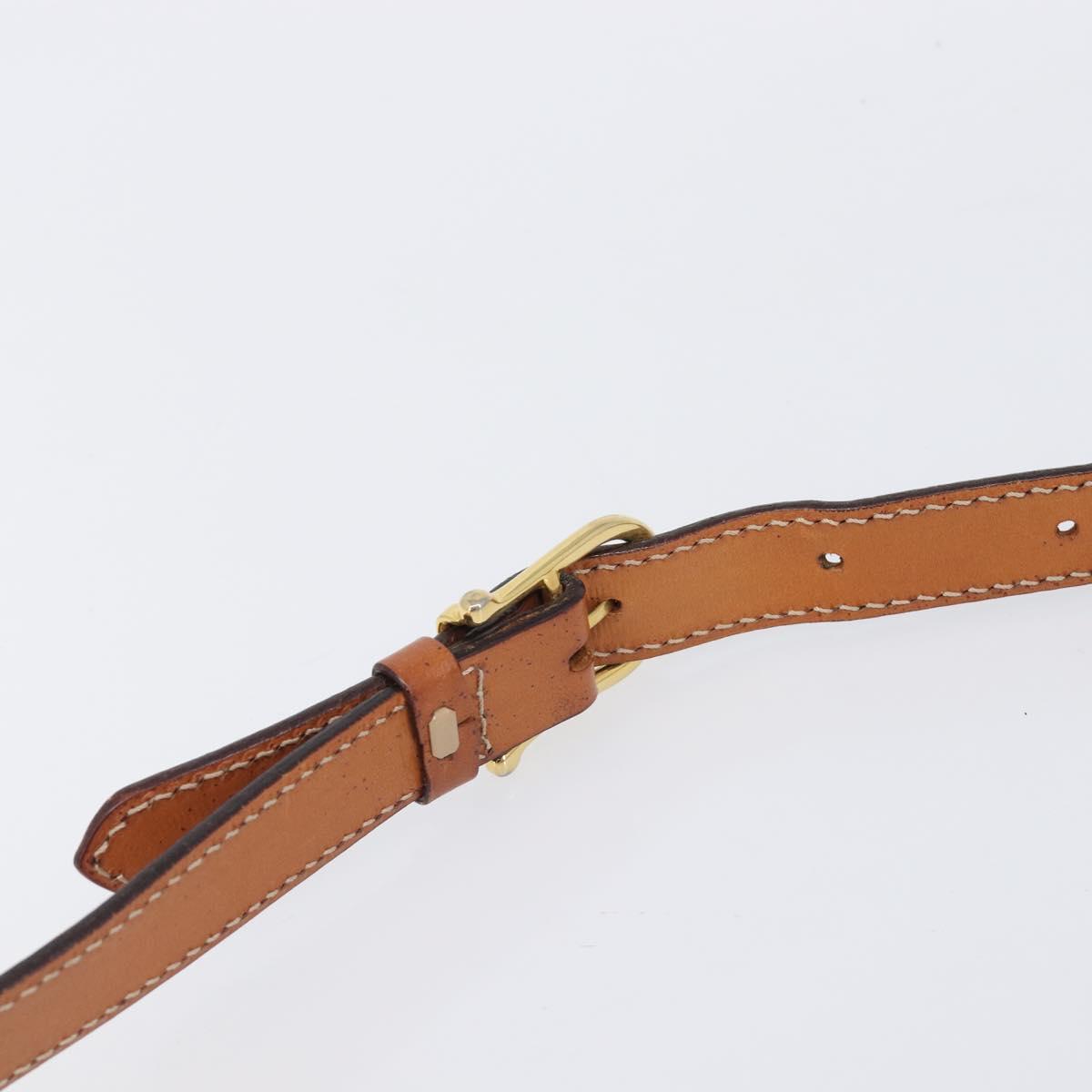 CELINE Macadam Canvas Shoulder Bag PVC Leather Brown Gold Auth mr2903