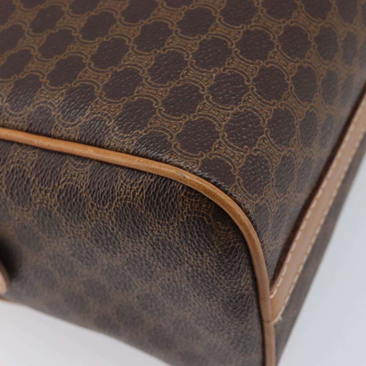 CELINE Macadam Canvas Shoulder Bag PVC Leather Brown Gold Auth mr2905