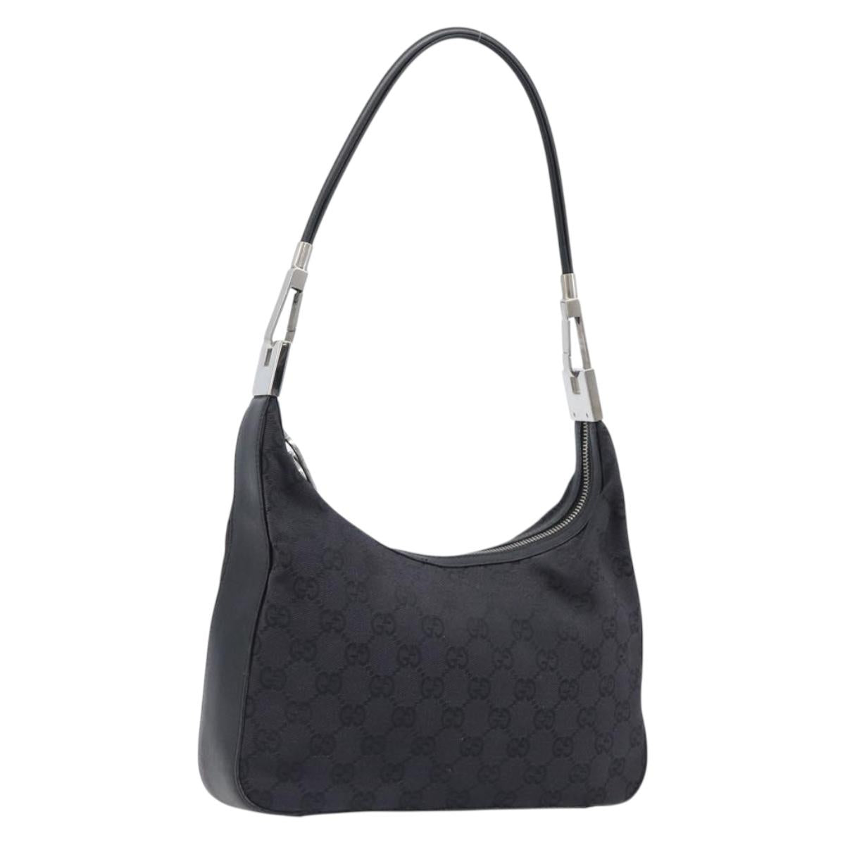 GUCCI Shoulder Bag Leather Black Silver 001 3812 2123 Auth mr2907