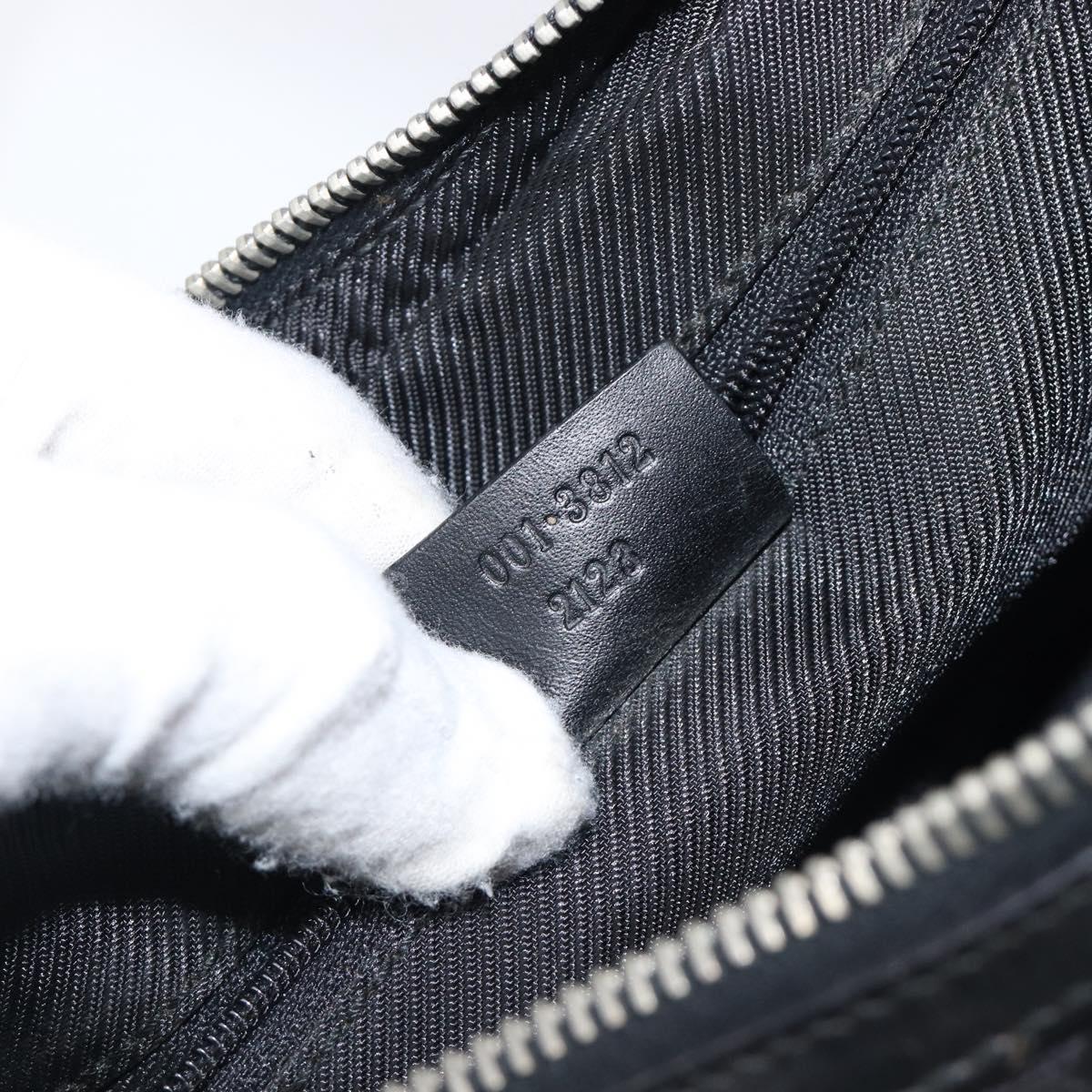 GUCCI Shoulder Bag Leather Black Silver 001 3812 2123 Auth mr2907