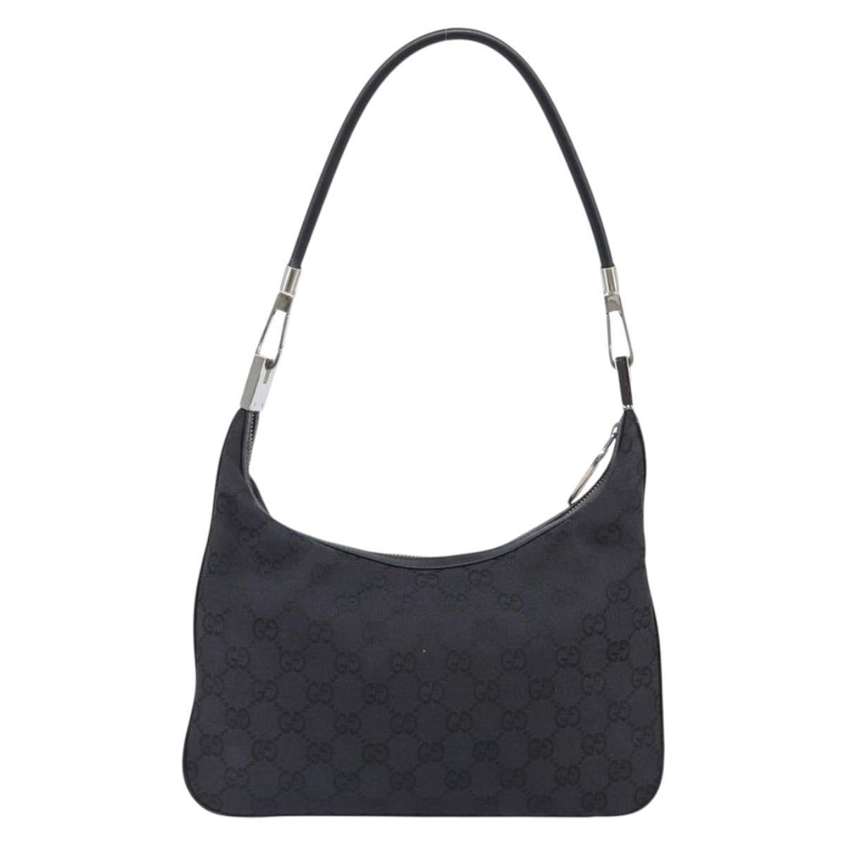 GUCCI Shoulder Bag Leather Black Silver 001 3812 2123 Auth mr2907