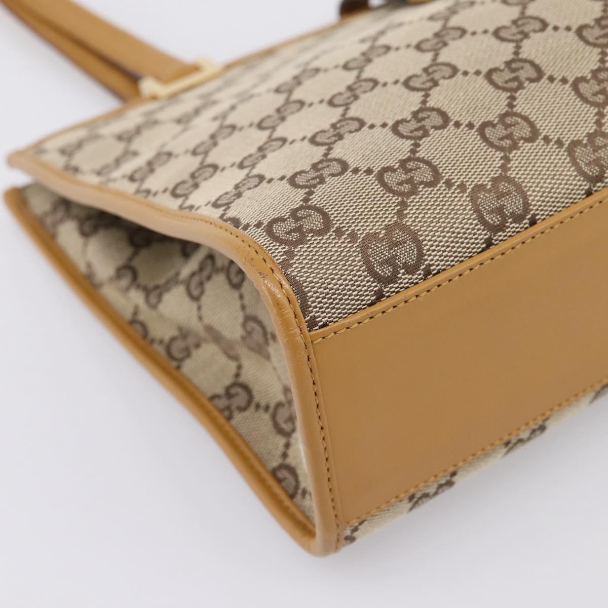 GUCCI GG Canvas Jackie Tote Bag Brown Gold 002 1073 Auth mr2908A