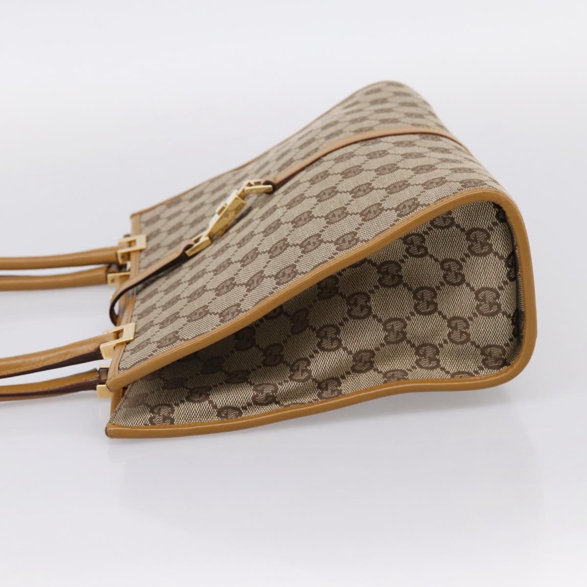 GUCCI GG Canvas Jackie Tote Bag Brown Gold 002 1073 Auth mr2908A