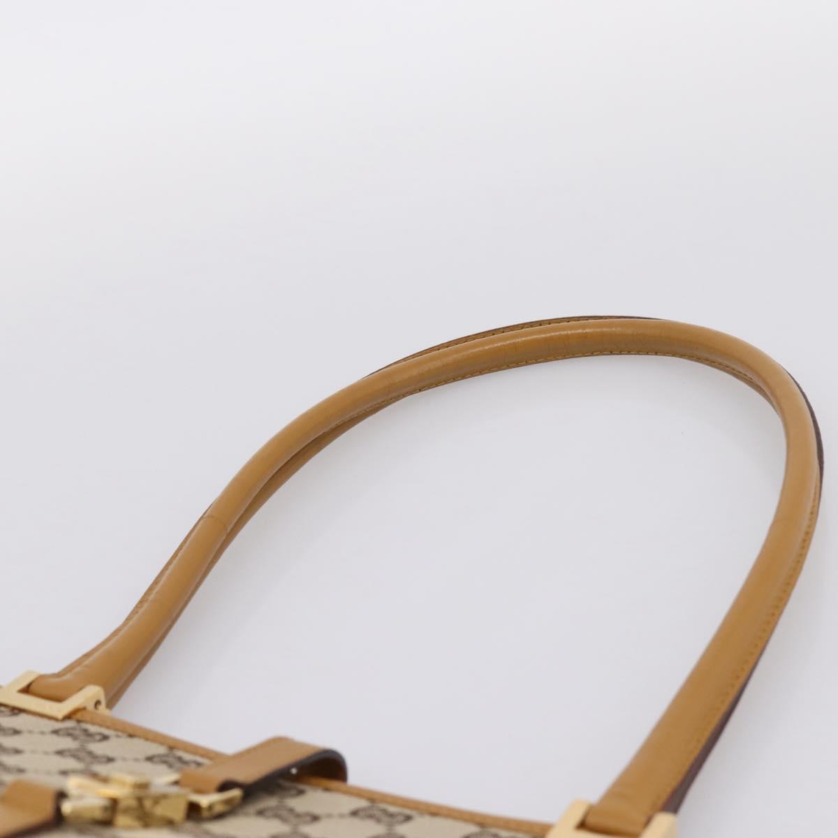 GUCCI GG Canvas Jackie Tote Bag Brown Gold 002 1073 Auth mr2908A