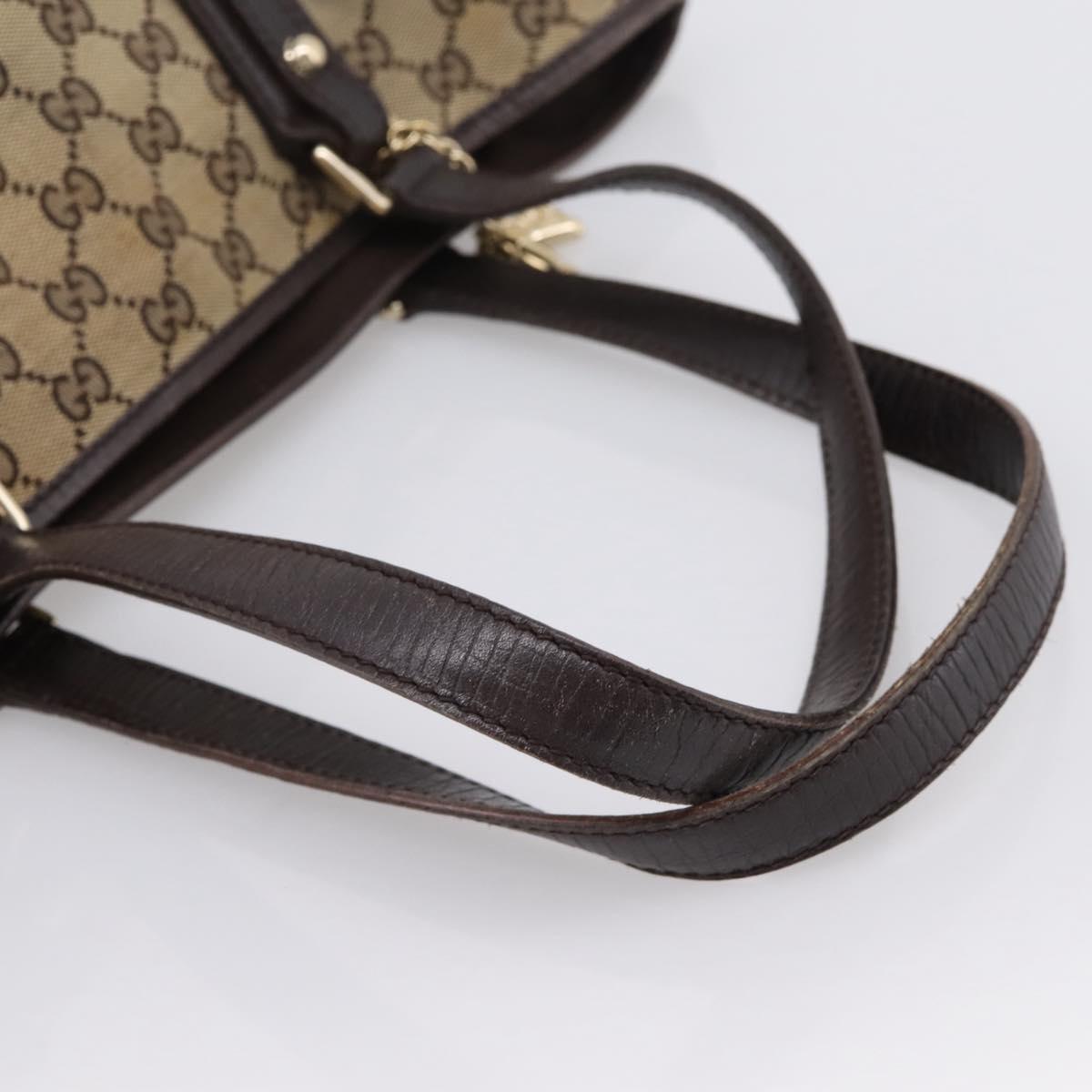 GUCCI GG Canvas Web Sherry Line Tote Bag Beige Gold 137396 Auth mr2909
