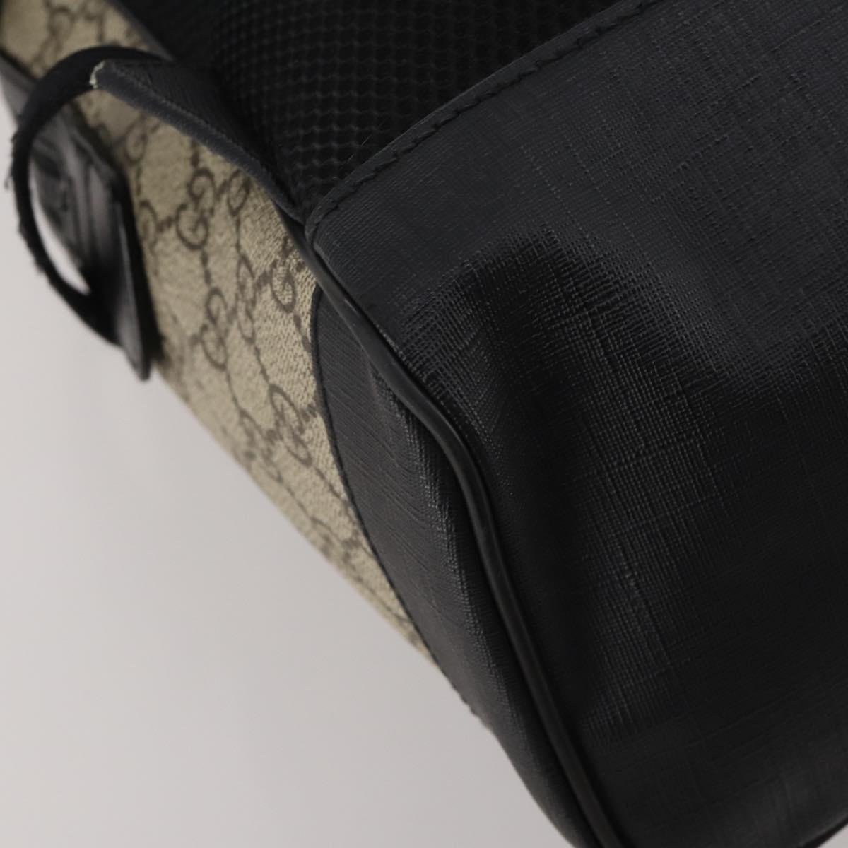 GUCCI GG Supreme Backpack PVC Beige Silver 406370 Auth mr2910A