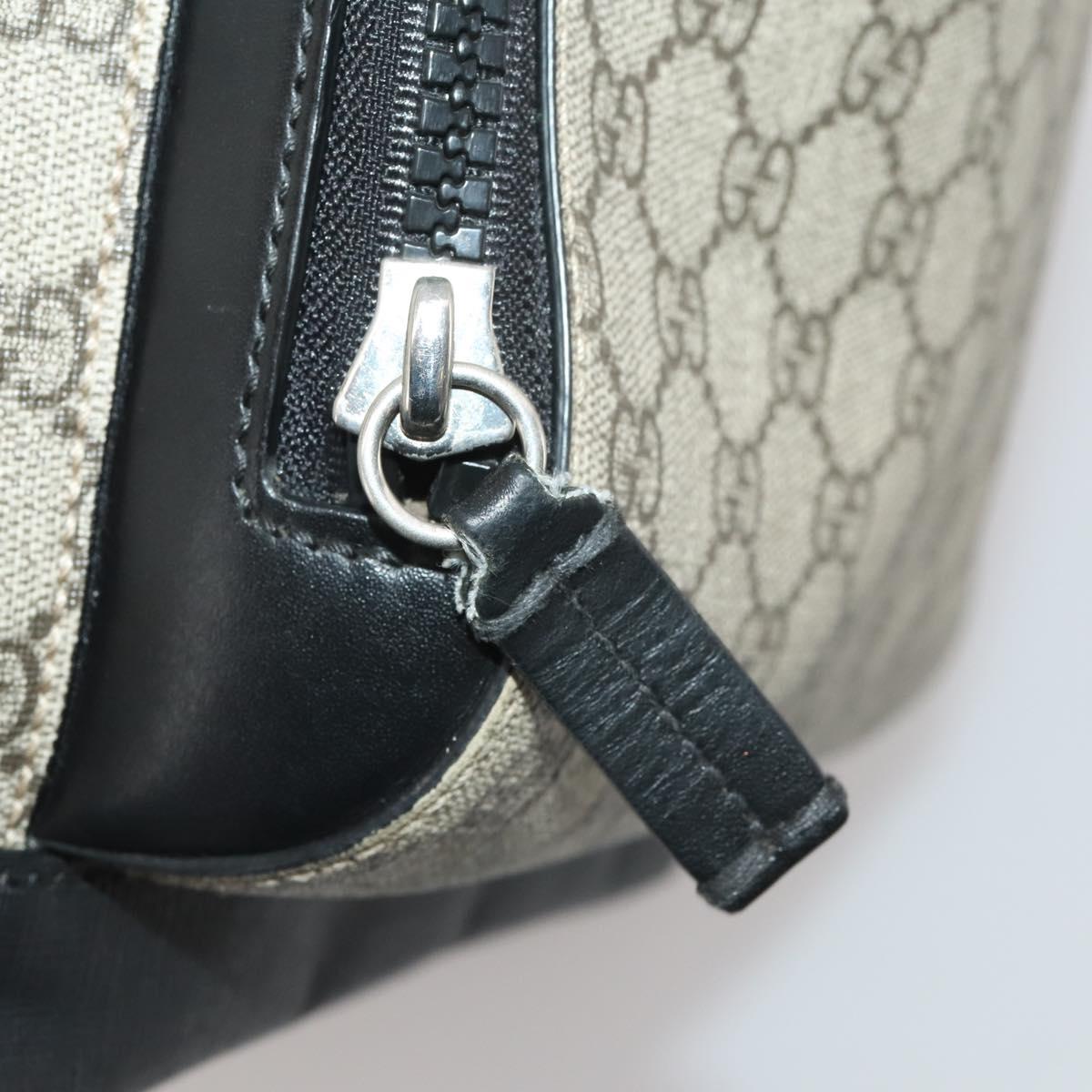 GUCCI GG Supreme Backpack PVC Beige Silver 406370 Auth mr2910A