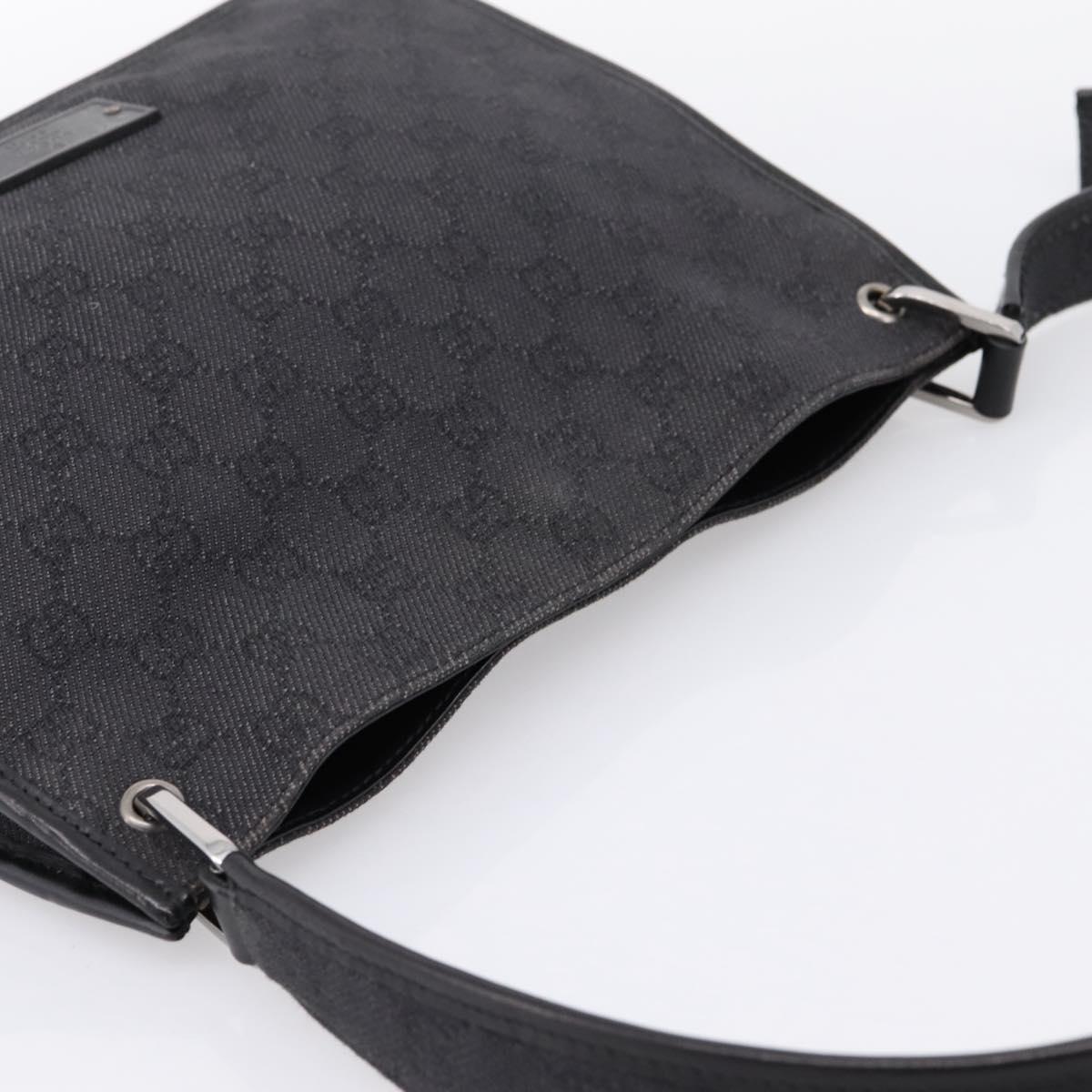 GUCCI GG Canvas Shoulder Bag Black 91762 Auth mr2911