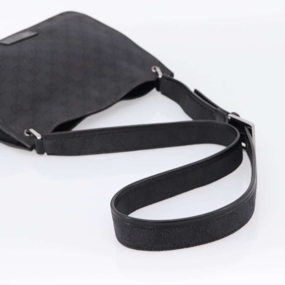 GUCCI GG Canvas Shoulder Bag Black 91762 Auth mr2911