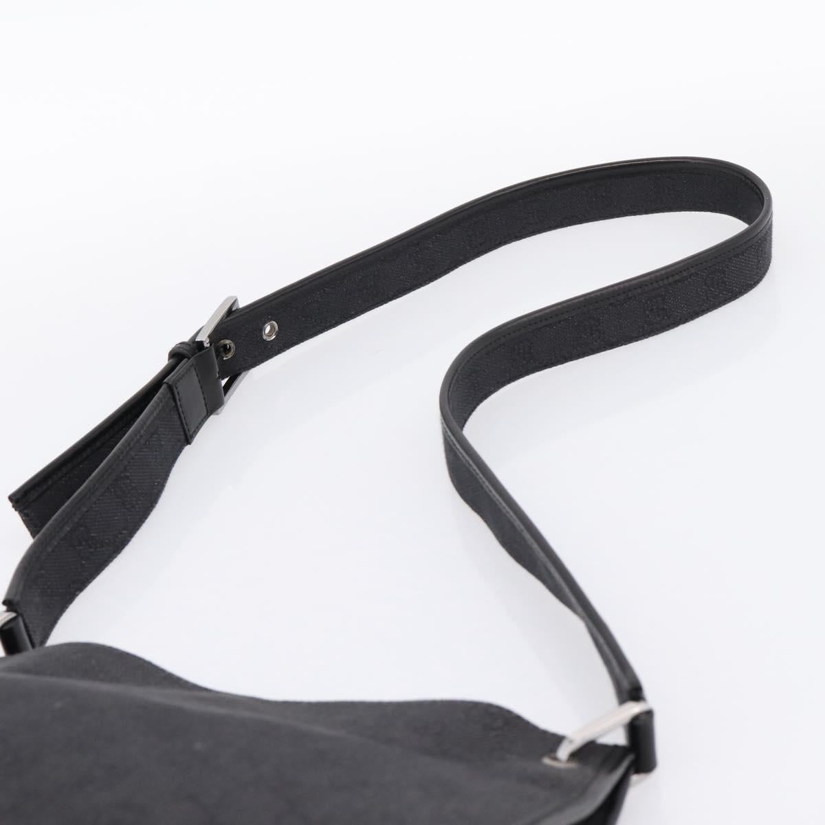 GUCCI GG Canvas Shoulder Bag Black 91762 Auth mr2911