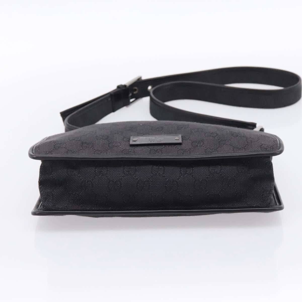 GUCCI GG Canvas Shoulder Bag Black 91762 Auth mr2911
