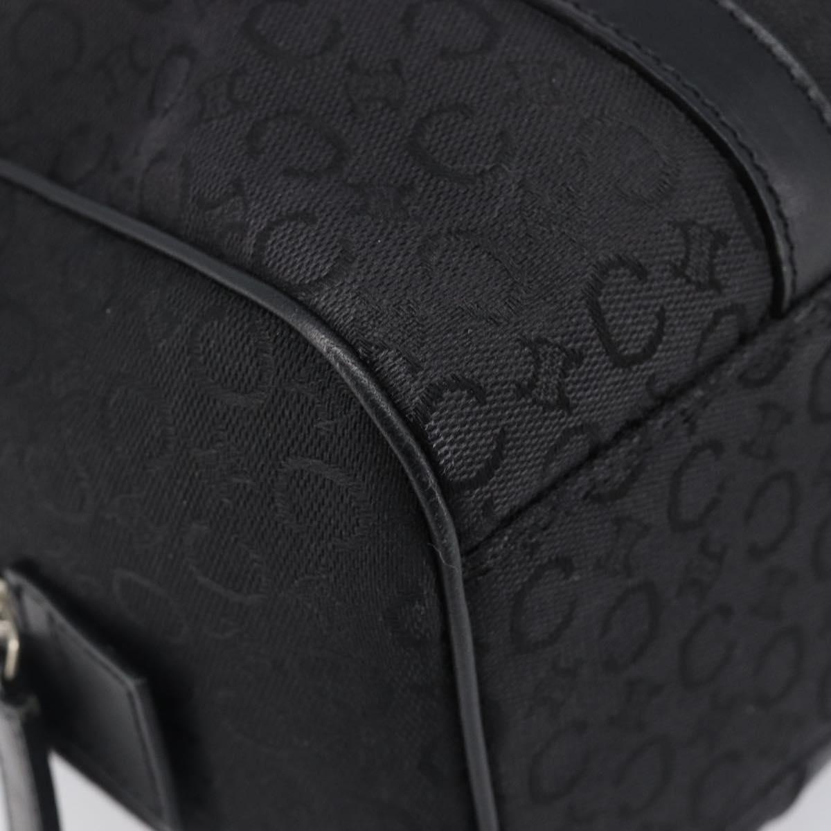 CELINE C Macadam Canvas Hand Bag Black Silver Auth mr2912