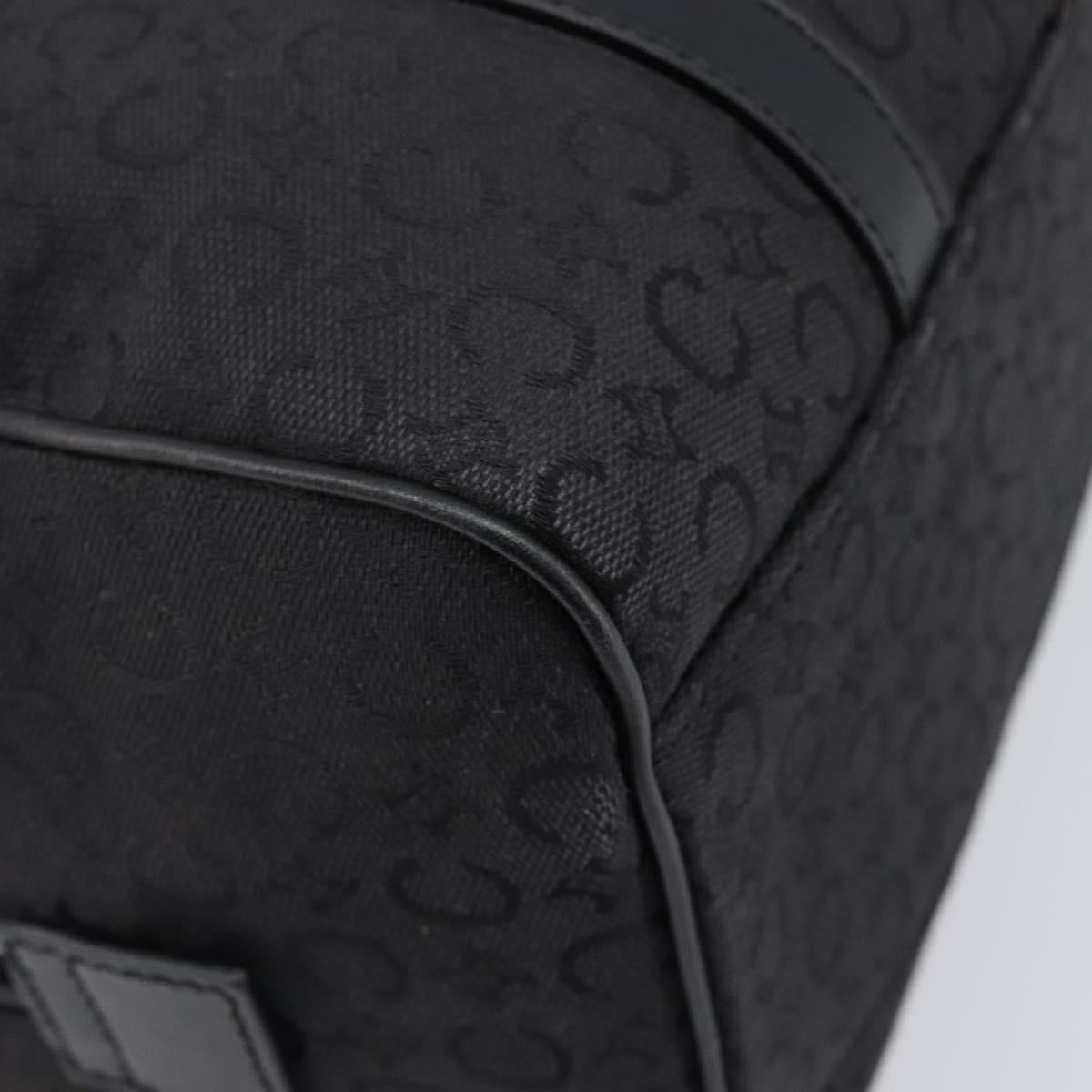 CELINE C Macadam Canvas Hand Bag Black Silver Auth mr2912