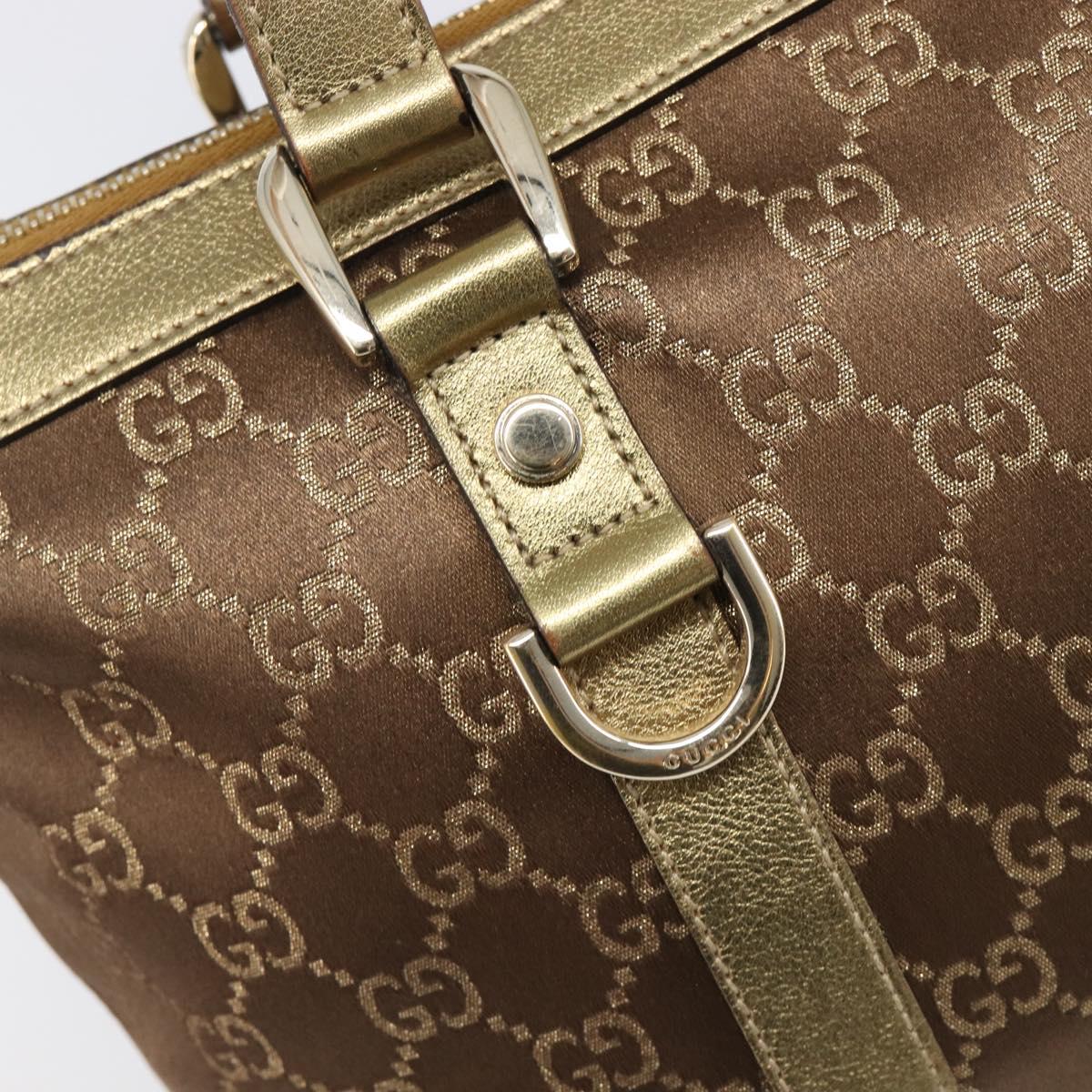 GUCCI GG Canvas Hand Bag Beige Gold 141470 Auth mr2913