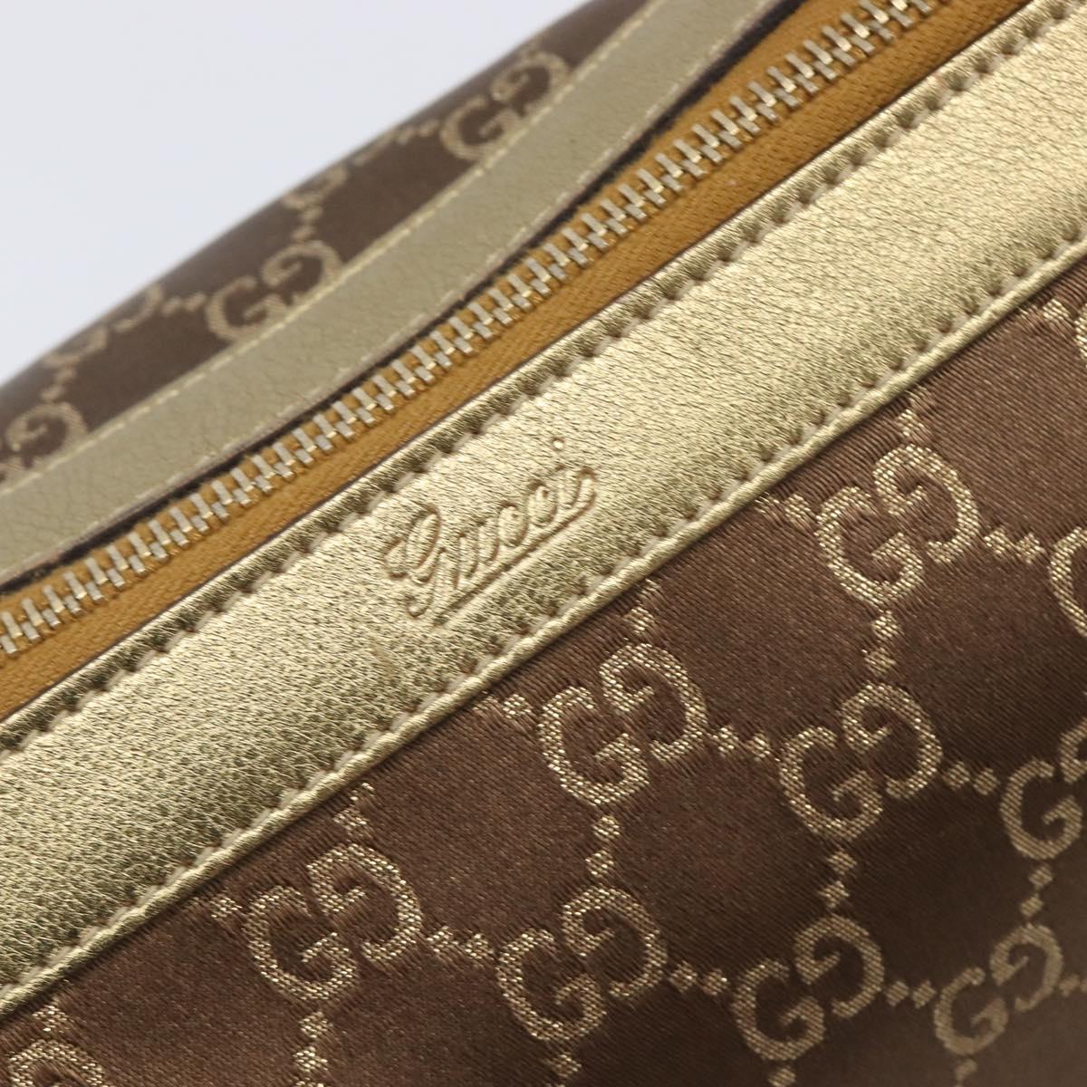 GUCCI GG Canvas Hand Bag Beige Gold 141470 Auth mr2913