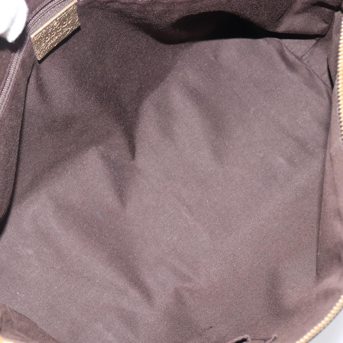 GUCCI GG Canvas Hand Bag Beige Gold 141470 Auth mr2913
