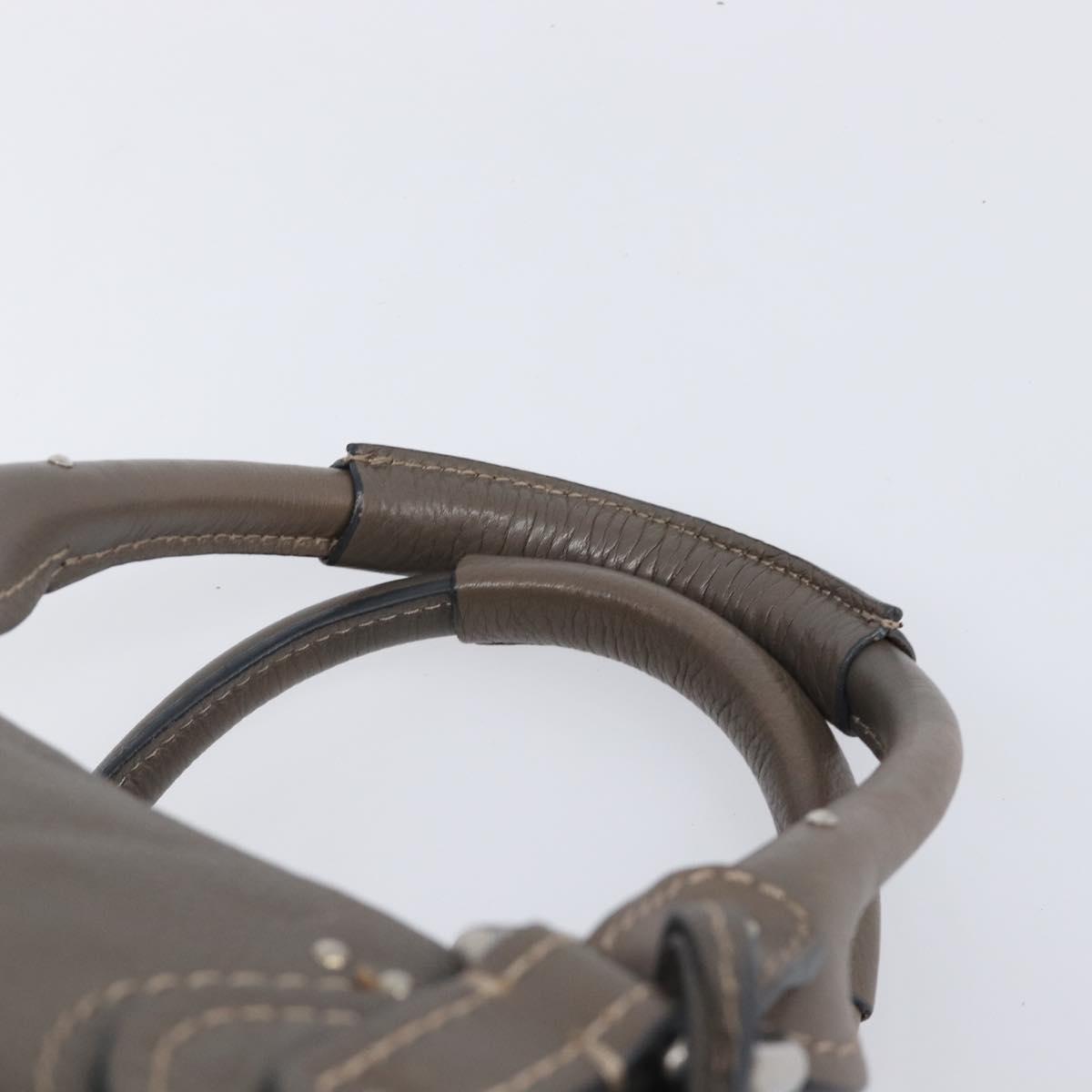 Chloe Paddington Hand Bag Leather Gray Silver Auth mr2914A
