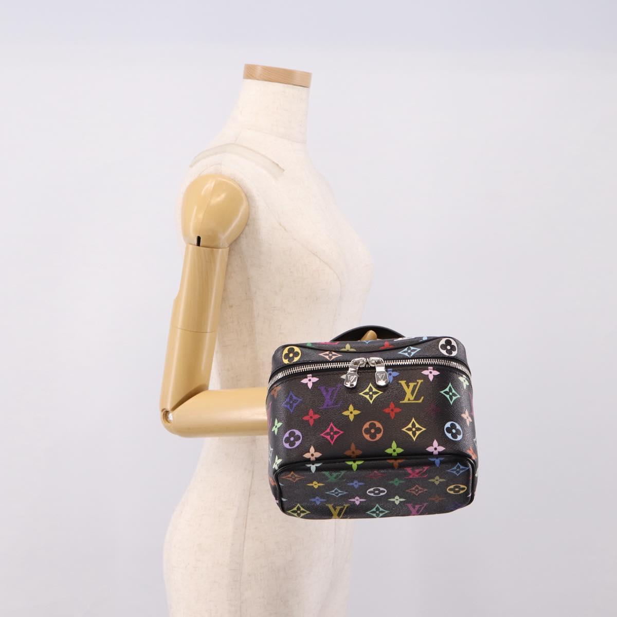 LOUIS VUITTON Monogram Multicolor Nice Mini Pouch Black M13747 LV Auth mr2917SM