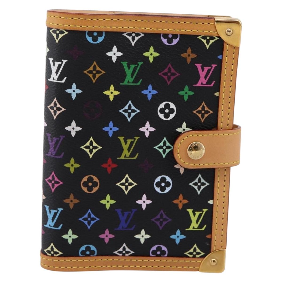 LOUIS VUITTON Monogram Multicolor Agenda PM Planner Black R20895 LV Auth mr2920V