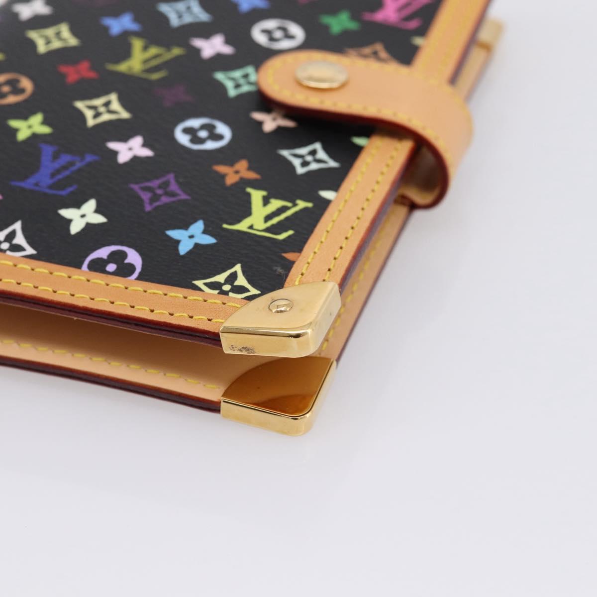 LOUIS VUITTON Monogram Multicolor Agenda PM Planner Black R20895 LV Auth mr2920V