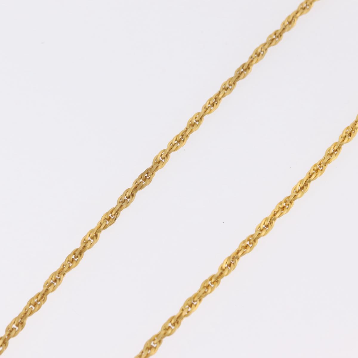 CHANEL Necklace Metal Gold Tone CC Auth mr2922