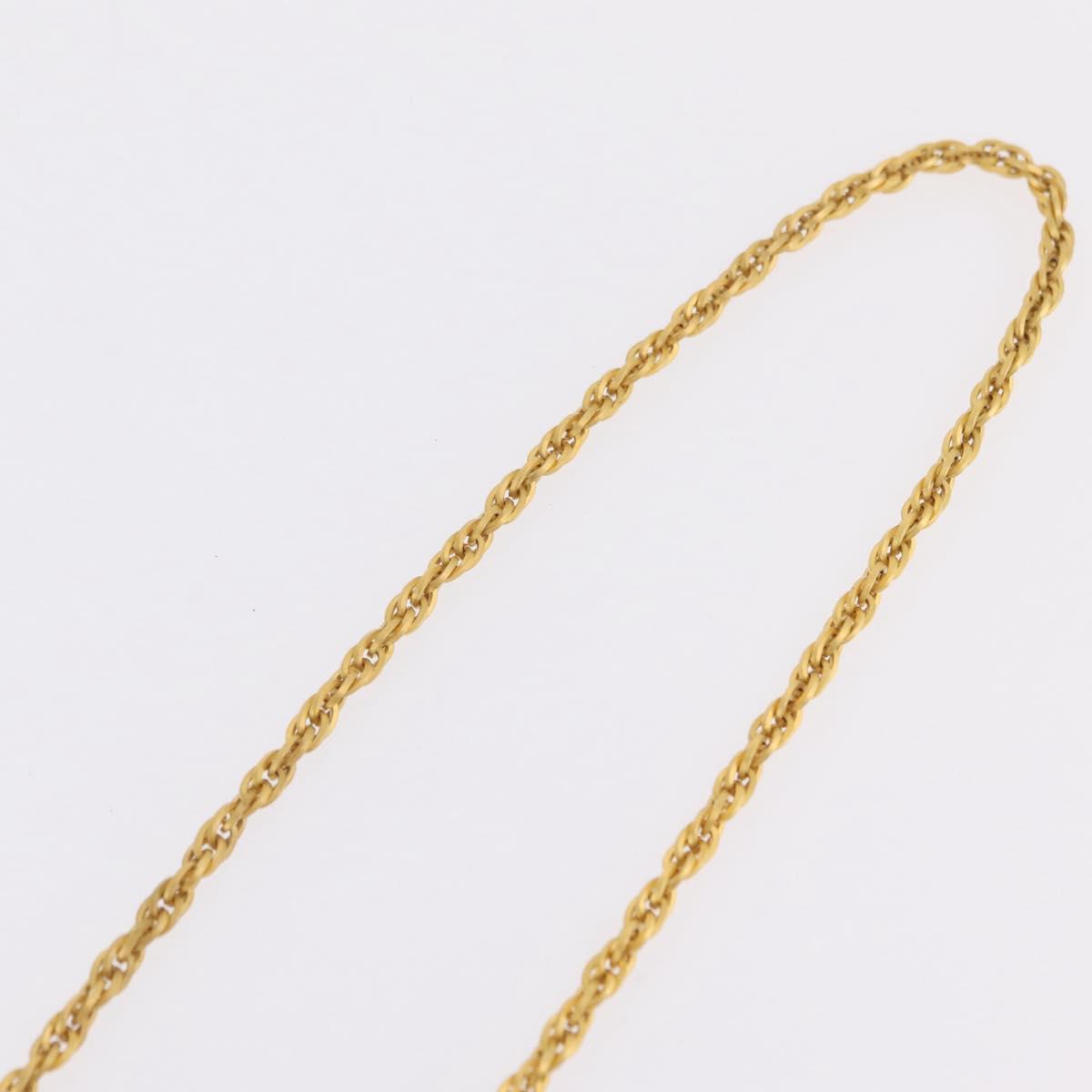 CHANEL Necklace Metal Gold Tone CC Auth mr2922