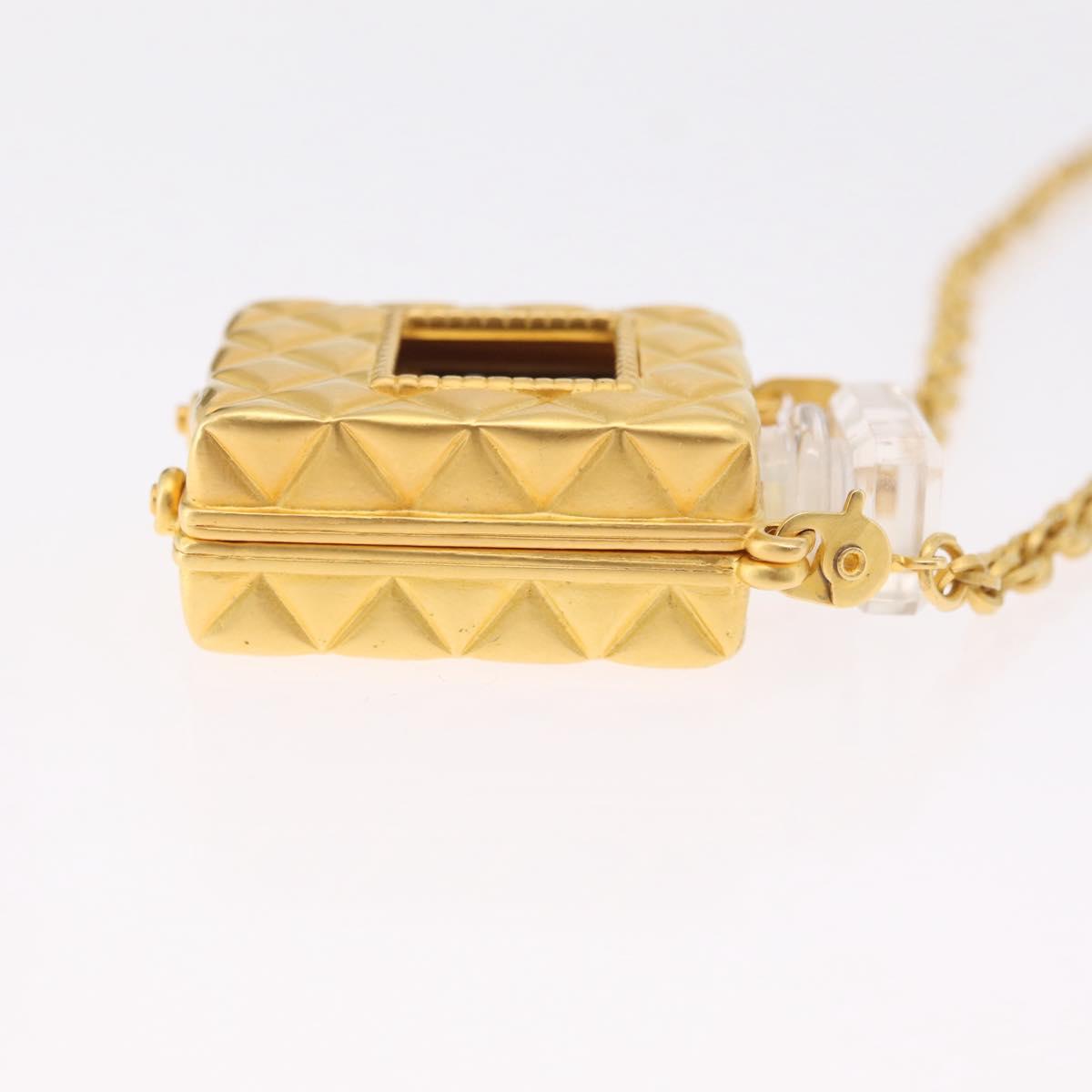 CHANEL Necklace Metal Gold Tone CC Auth mr2922
