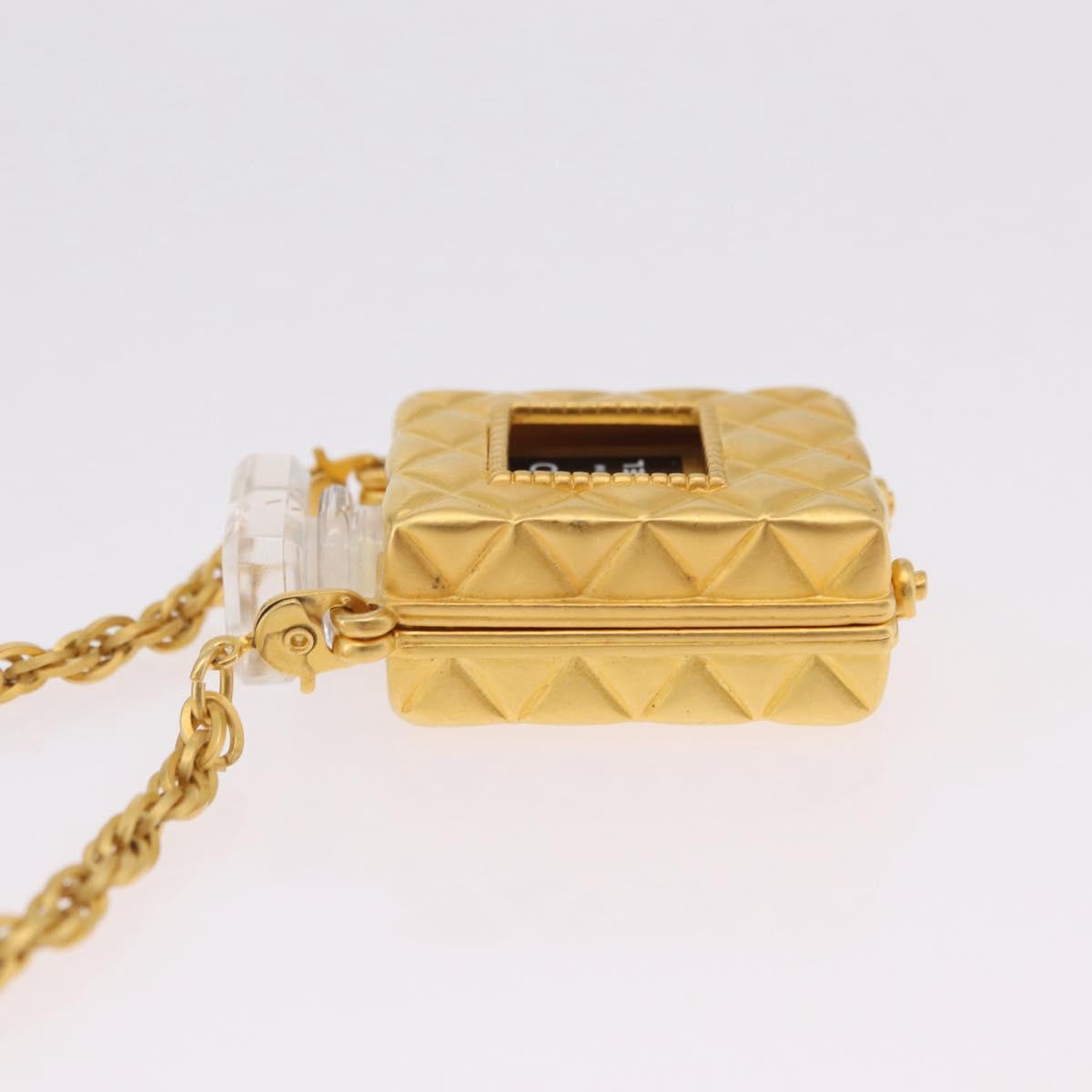 CHANEL Necklace Metal Gold Tone CC Auth mr2922