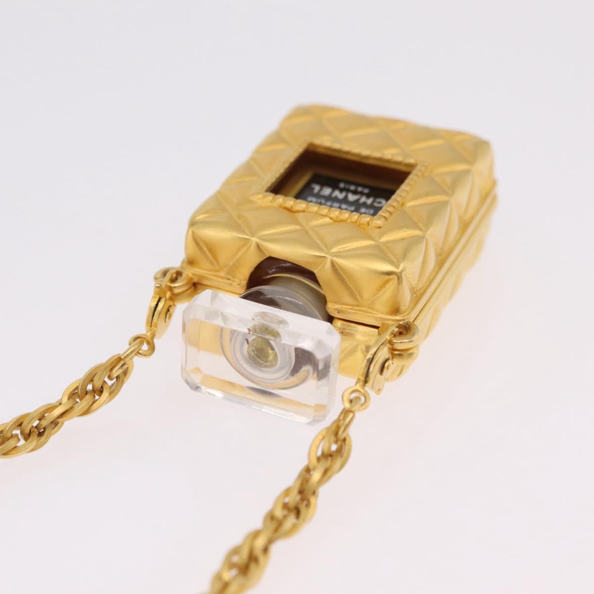 CHANEL Necklace Metal Gold Tone CC Auth mr2922