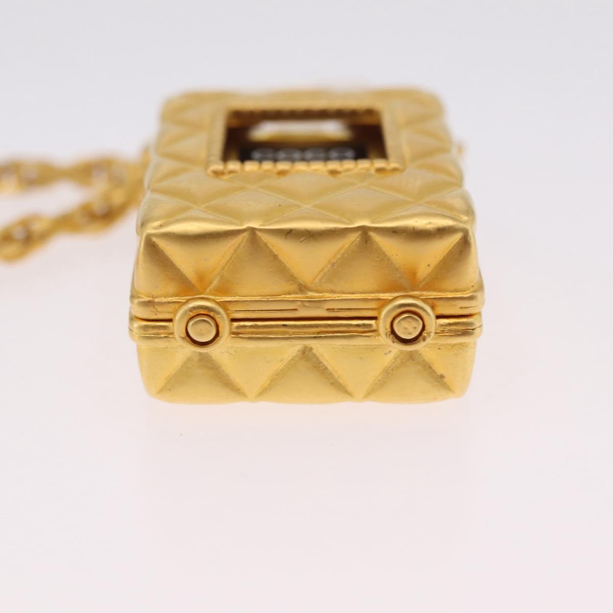 CHANEL Necklace Metal Gold Tone CC Auth mr2922