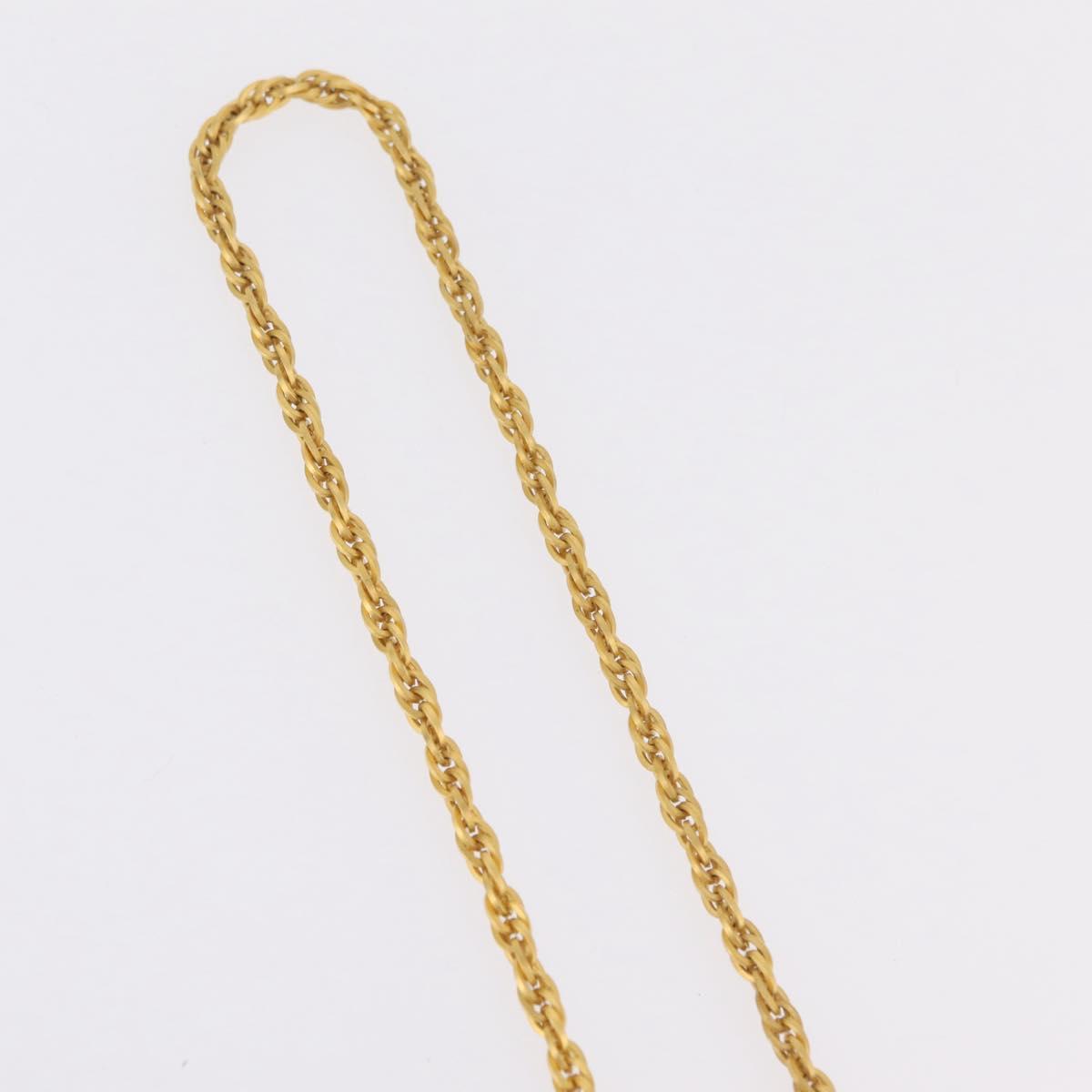CHANEL Necklace Metal Gold Tone CC Auth mr2922