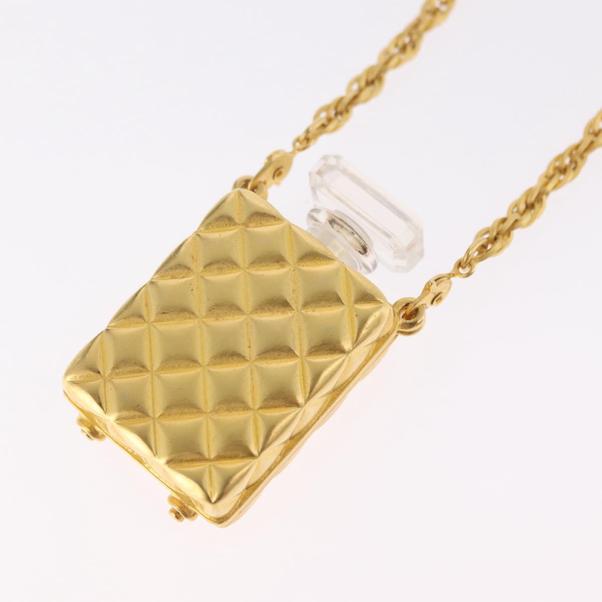 CHANEL Necklace Metal Gold Tone CC Auth mr2922