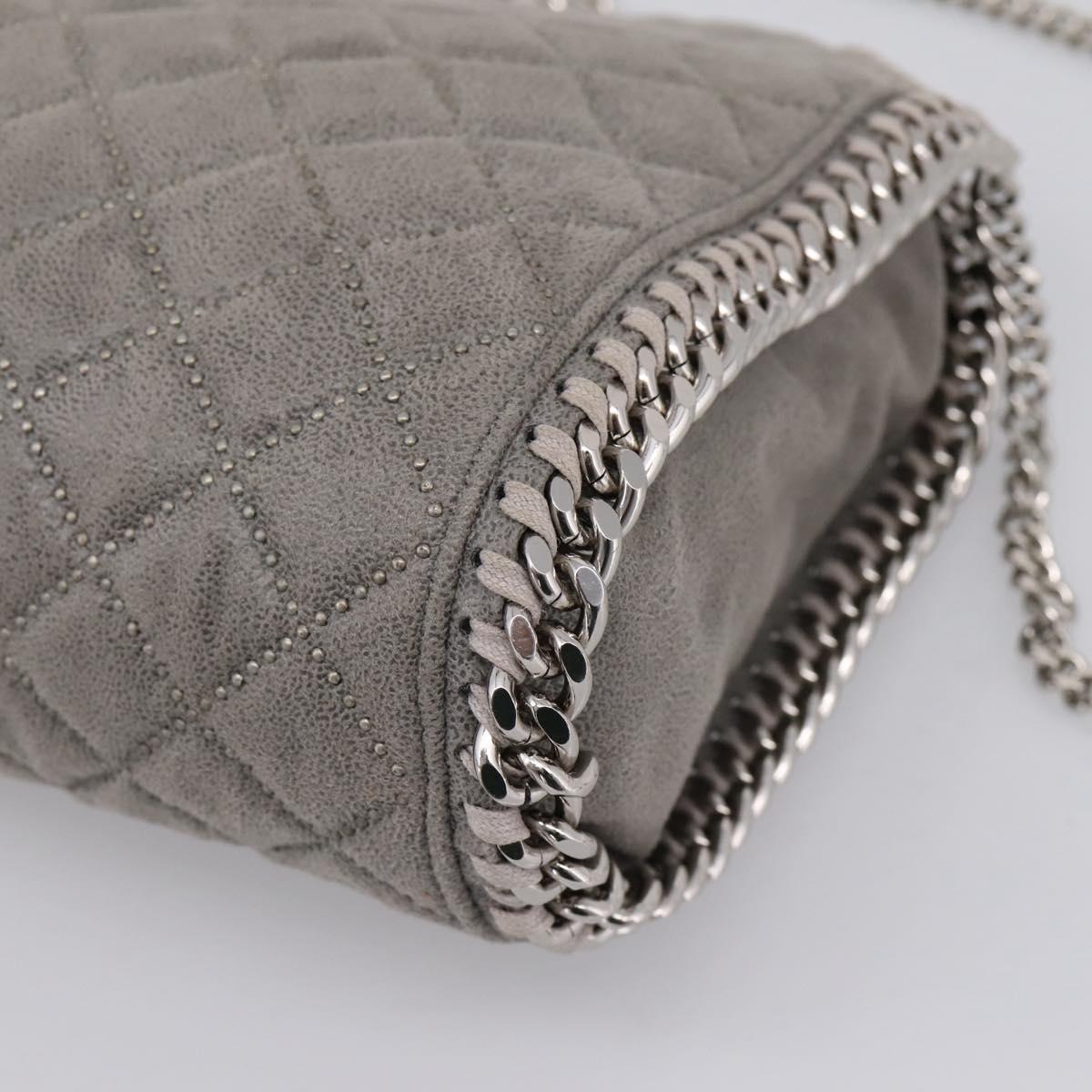 Stella McCartney Falabella Hand Bag Polyester Gray Silver Auth mr2923