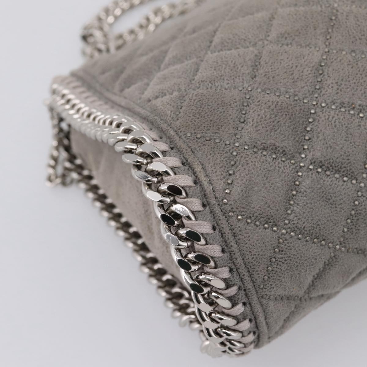 Stella McCartney Falabella Hand Bag Polyester Gray Silver Auth mr2923