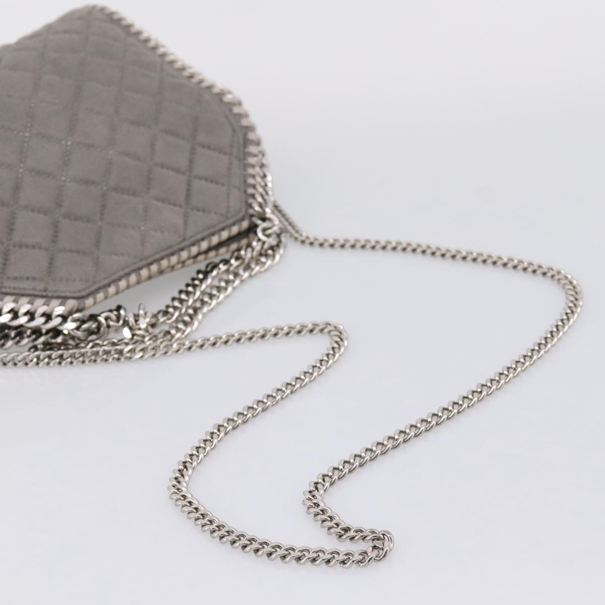 Stella McCartney Falabella Hand Bag Polyester Gray Silver Auth mr2923