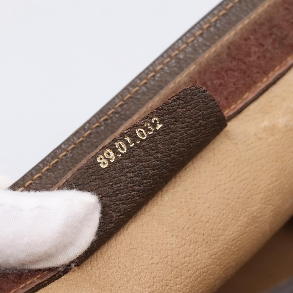GUCCI GG Supreme Web Sherry Line Clutch Bag PVC Beige Gold 89 01 032 Auth mr2926