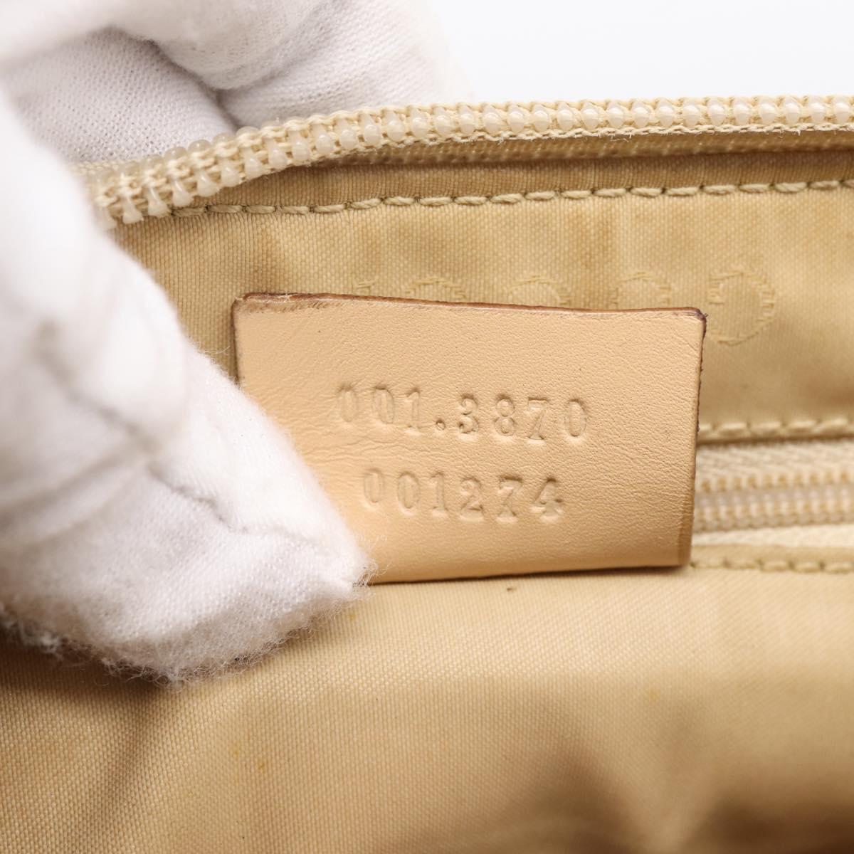 GUCCI GG Canvas Bamboo Hand Bag Beige Silver 001 3870 Auth mr2927A