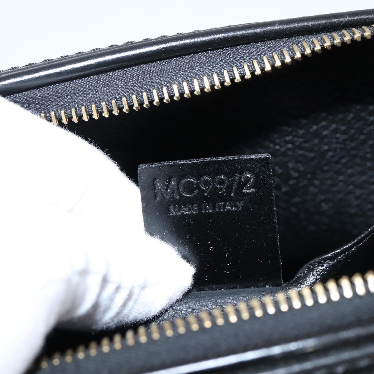 CELINE Macadam Canvas Clutch Bag PVC Black Gold Tone Auth mr2928A