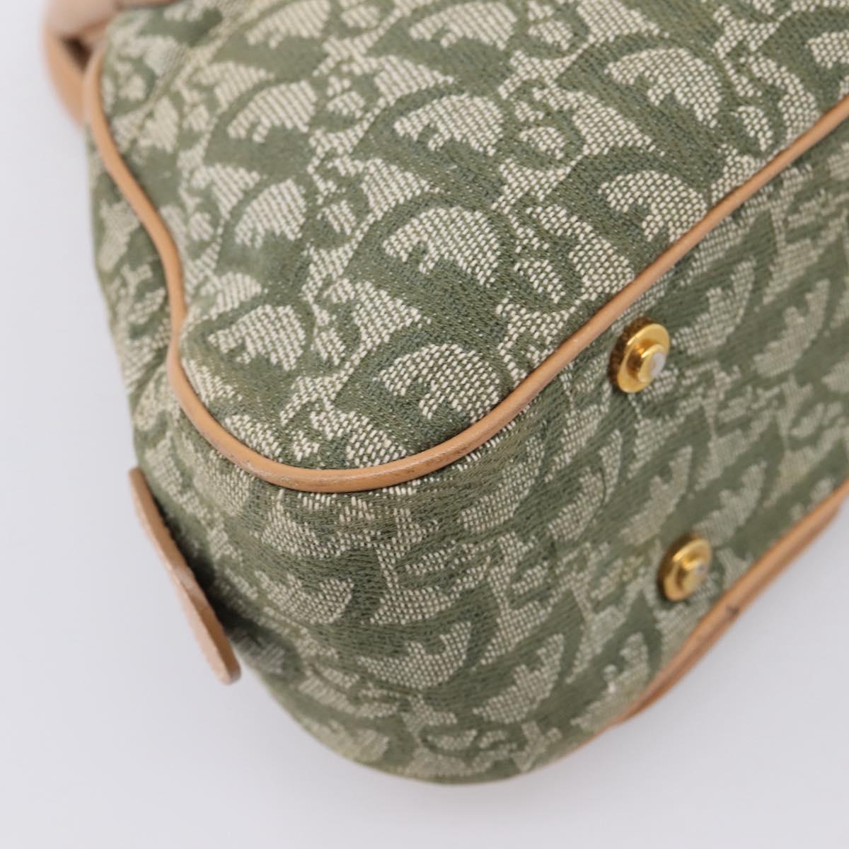 Christian Dior Trotter Canvas Double Saddle Bag Khaki Gold Tone Auth mr2931