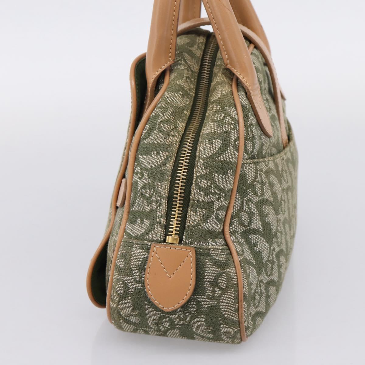 Christian Dior Trotter Canvas Double Saddle Bag Khaki Gold Tone Auth mr2931
