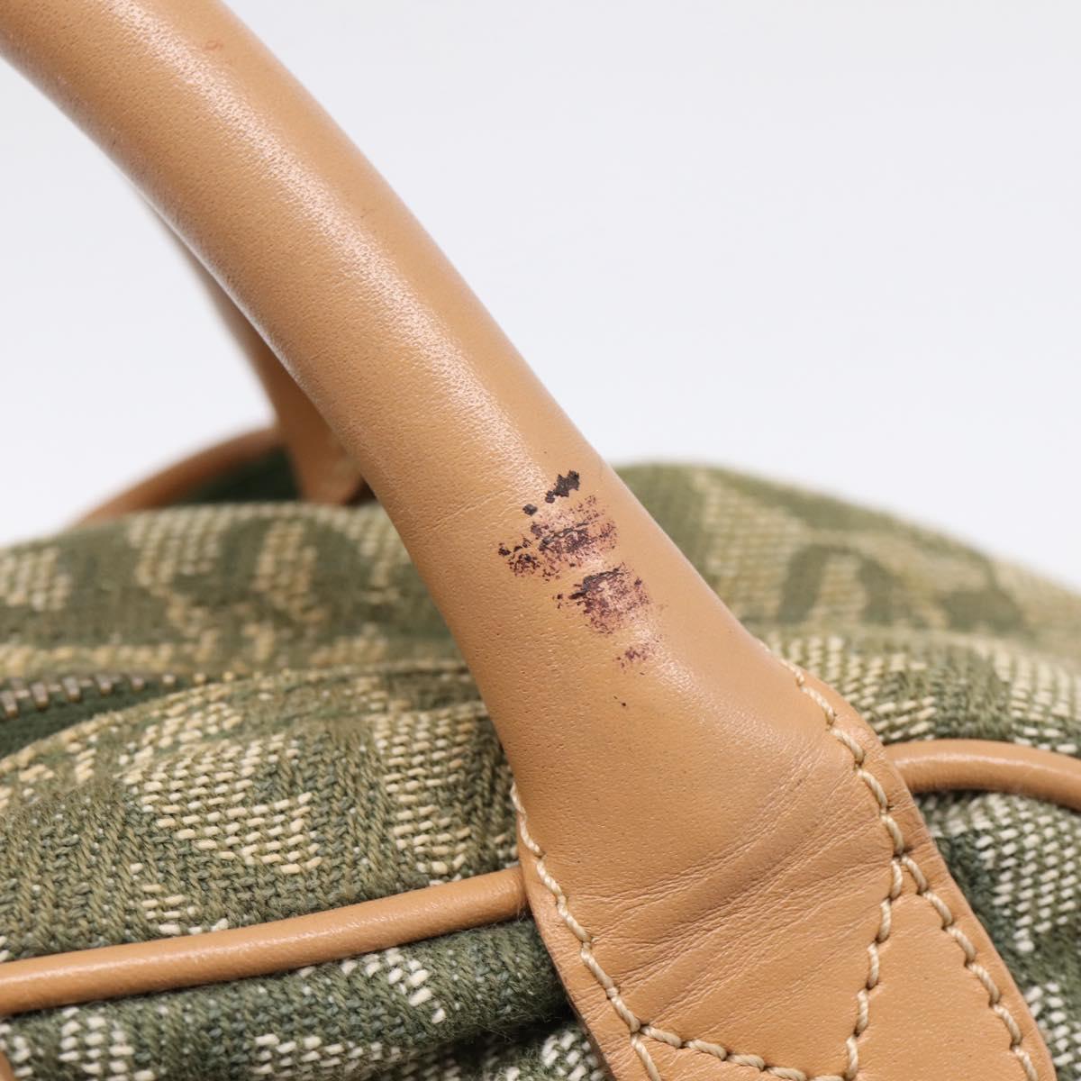 Christian Dior Trotter Canvas Double Saddle Bag Khaki Gold Tone Auth mr2931