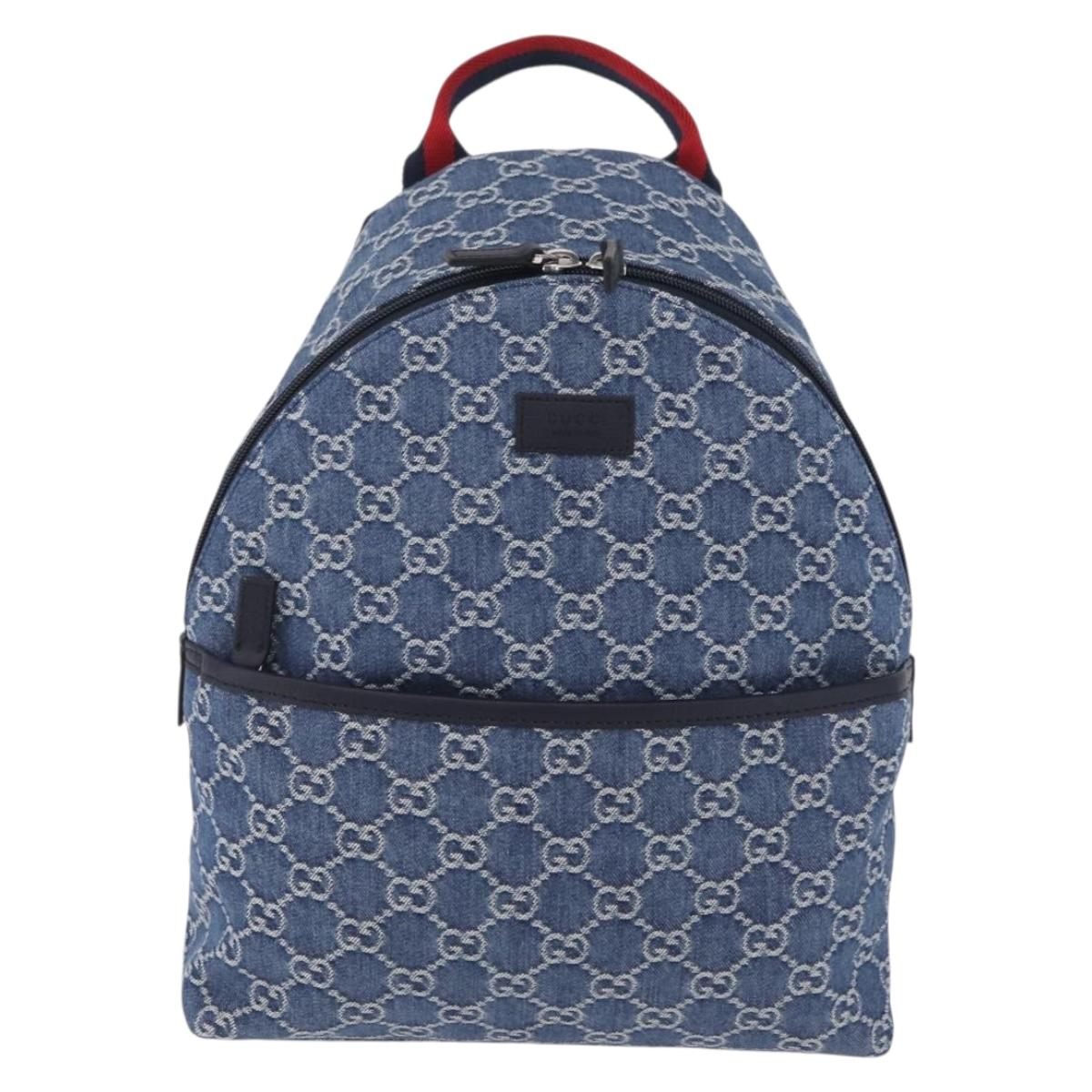 GUCCI Backpack Denim Blue Silver 782708 Auth mr2942V