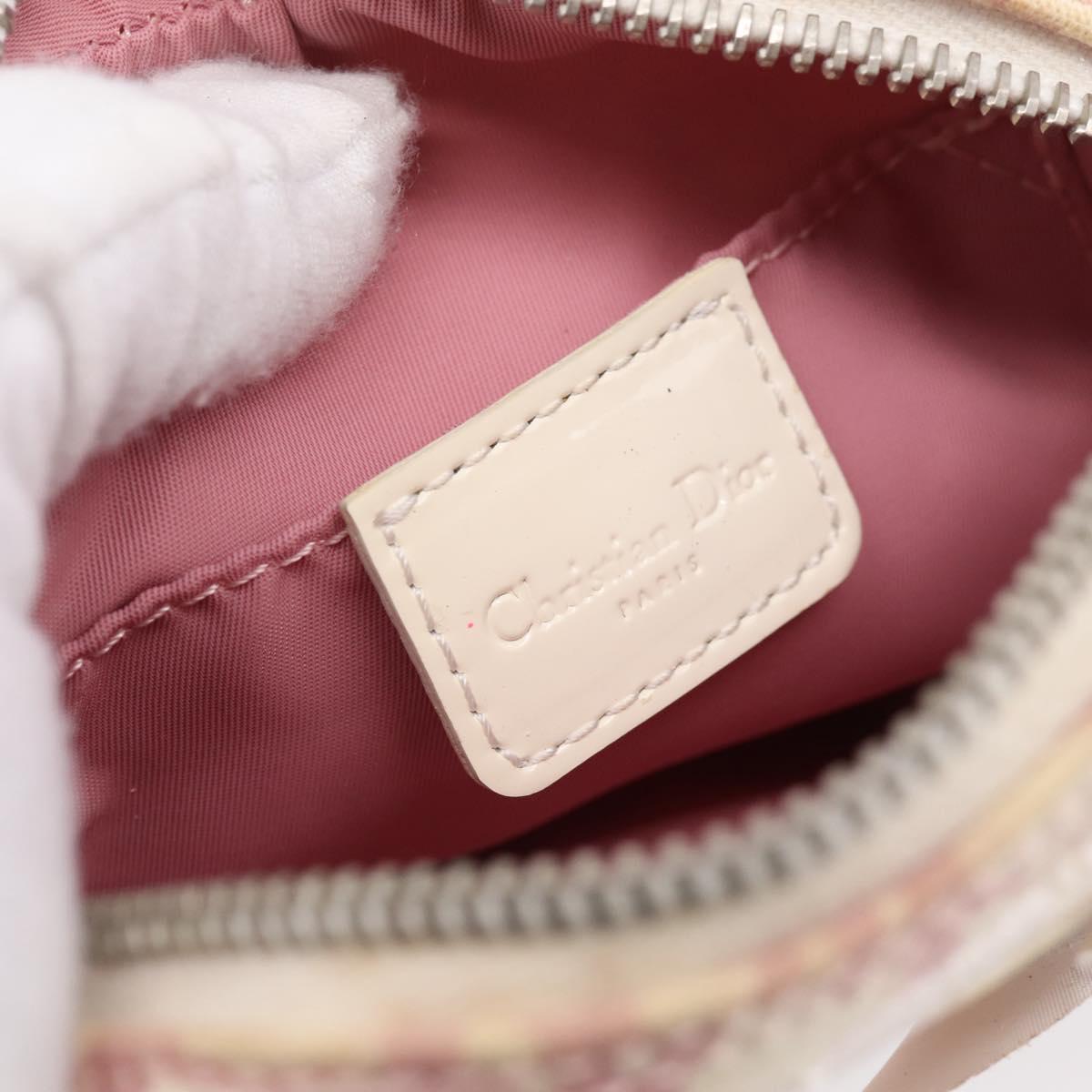 Christian Dior Trotter Shoulder Bag PVC Pink Silver Auth mr2945