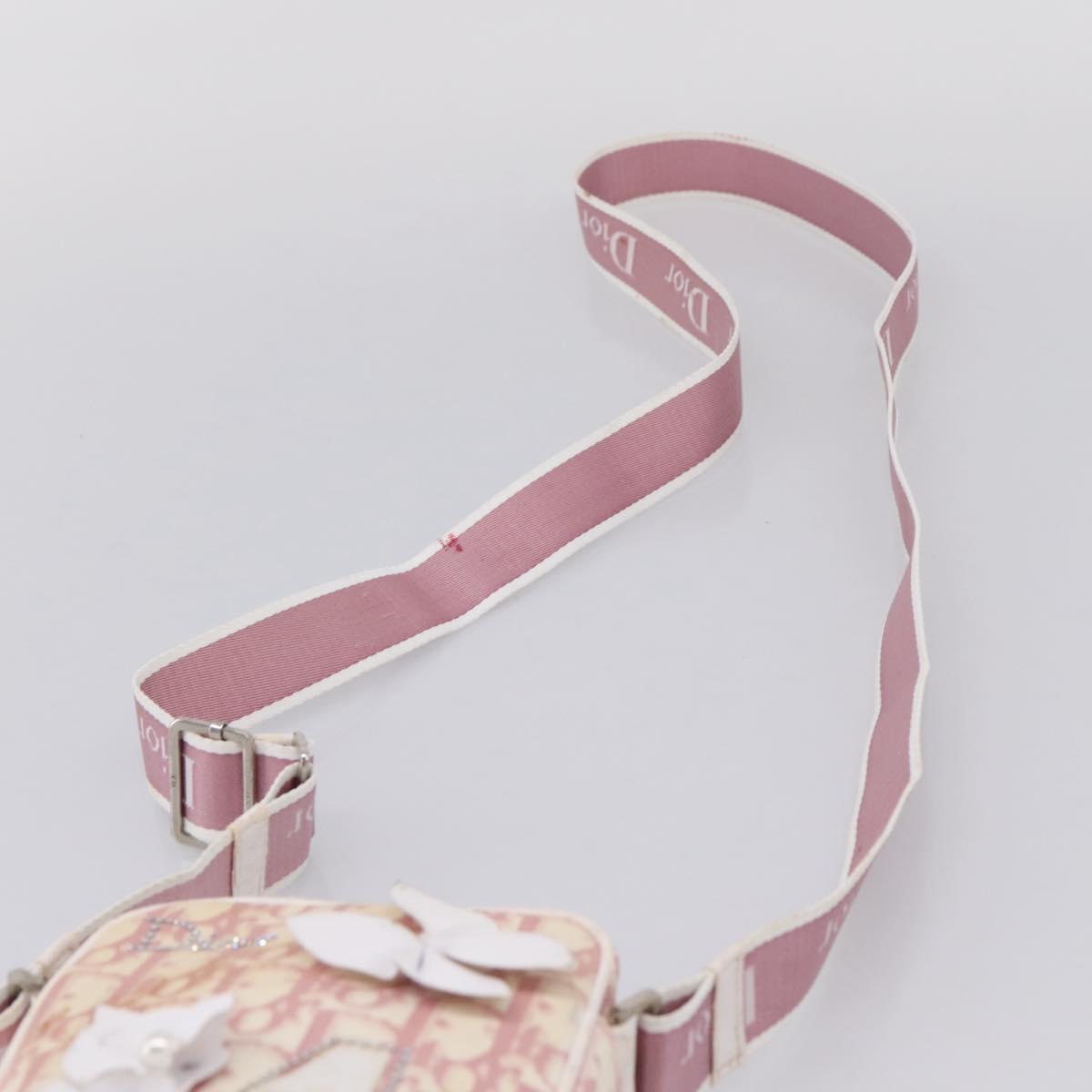 Christian Dior Trotter Shoulder Bag PVC Pink Silver Auth mr2945