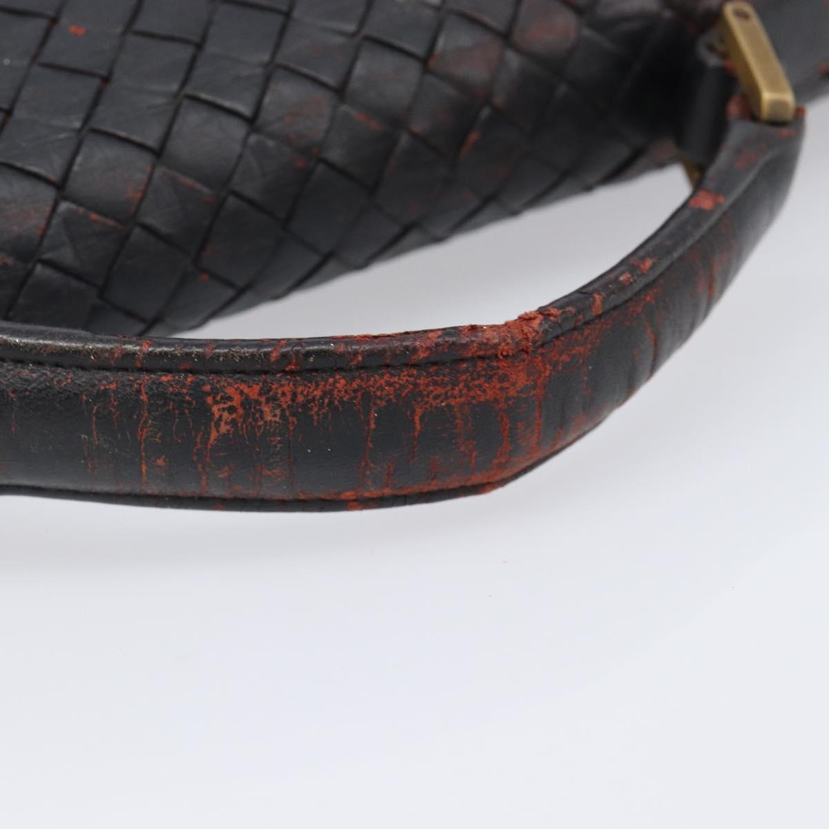 Bottega Veneta INTRECCIATO Business Clutch Bag Leather 2 Set Black Auth mr2949