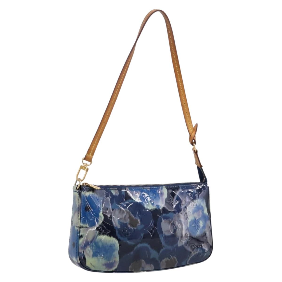 LOUIS VUITTON Vernis Ikat Flower Pochette Accessoires Blue M90041 Auth mr2953A