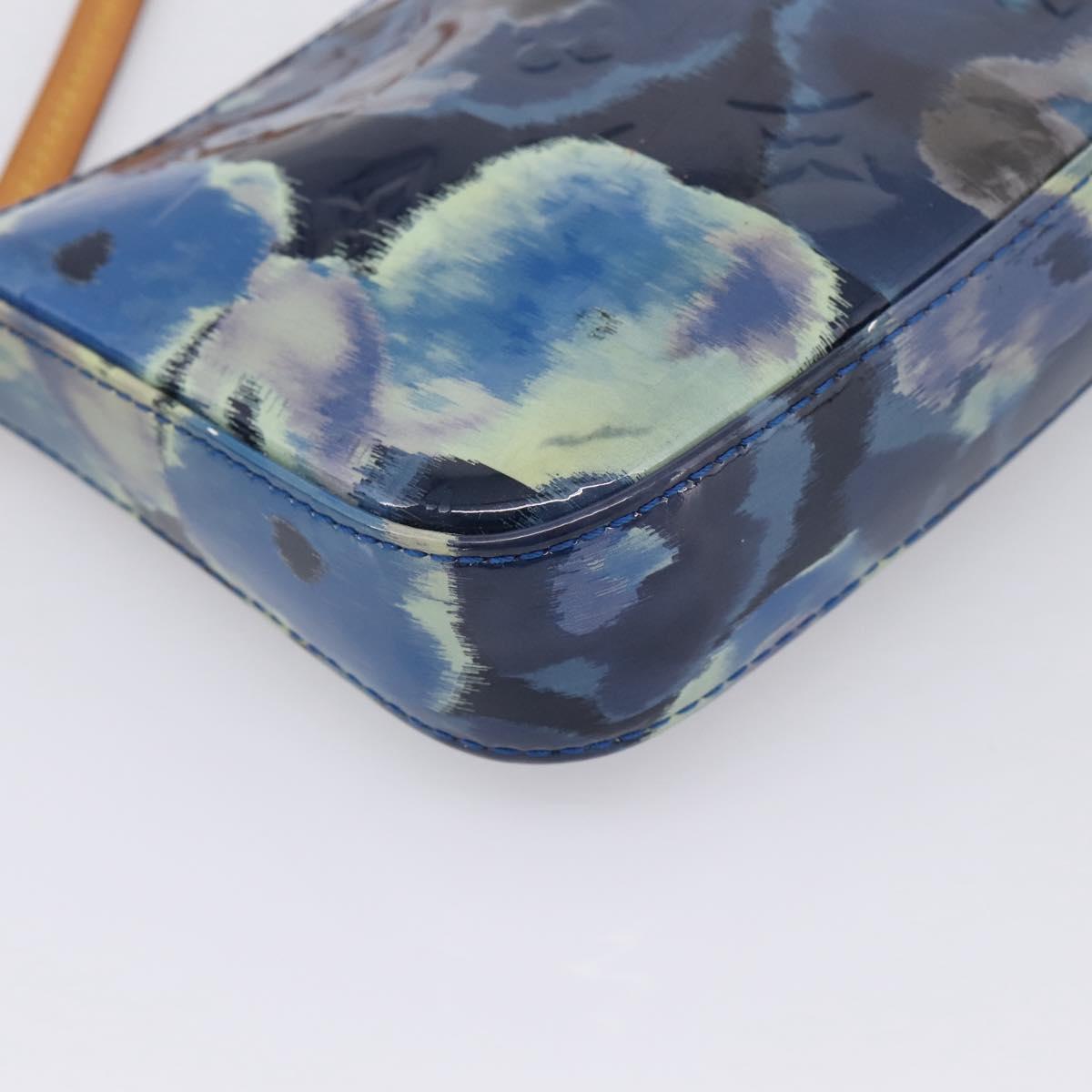 LOUIS VUITTON Vernis Ikat Flower Pochette Accessoires Blue M90041 Auth mr2953A