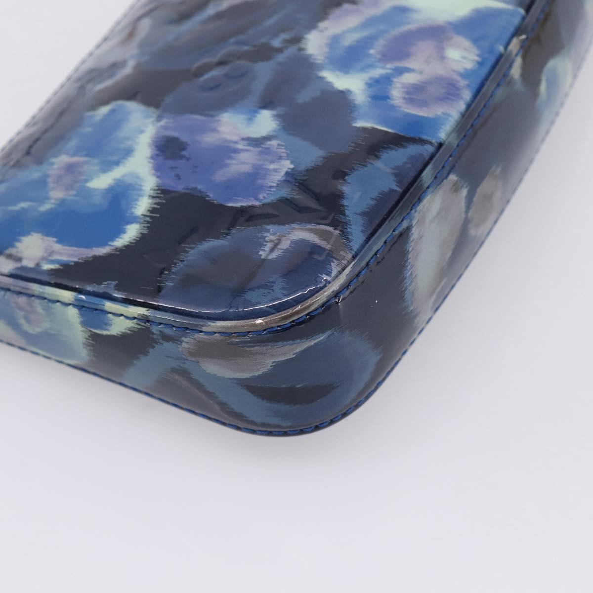 LOUIS VUITTON Vernis Ikat Flower Pochette Accessoires Blue M90041 Auth mr2953A