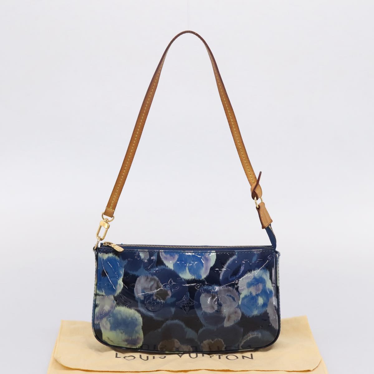 LOUIS VUITTON Vernis Ikat Flower Pochette Accessoires Blue M90041 Auth mr2953A