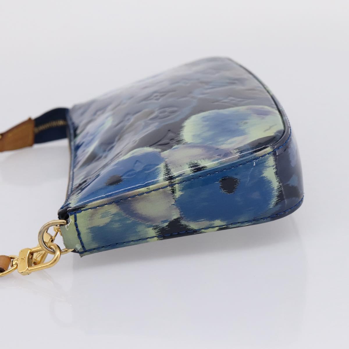 LOUIS VUITTON Vernis Ikat Flower Pochette Accessoires Blue M90041 Auth mr2953A